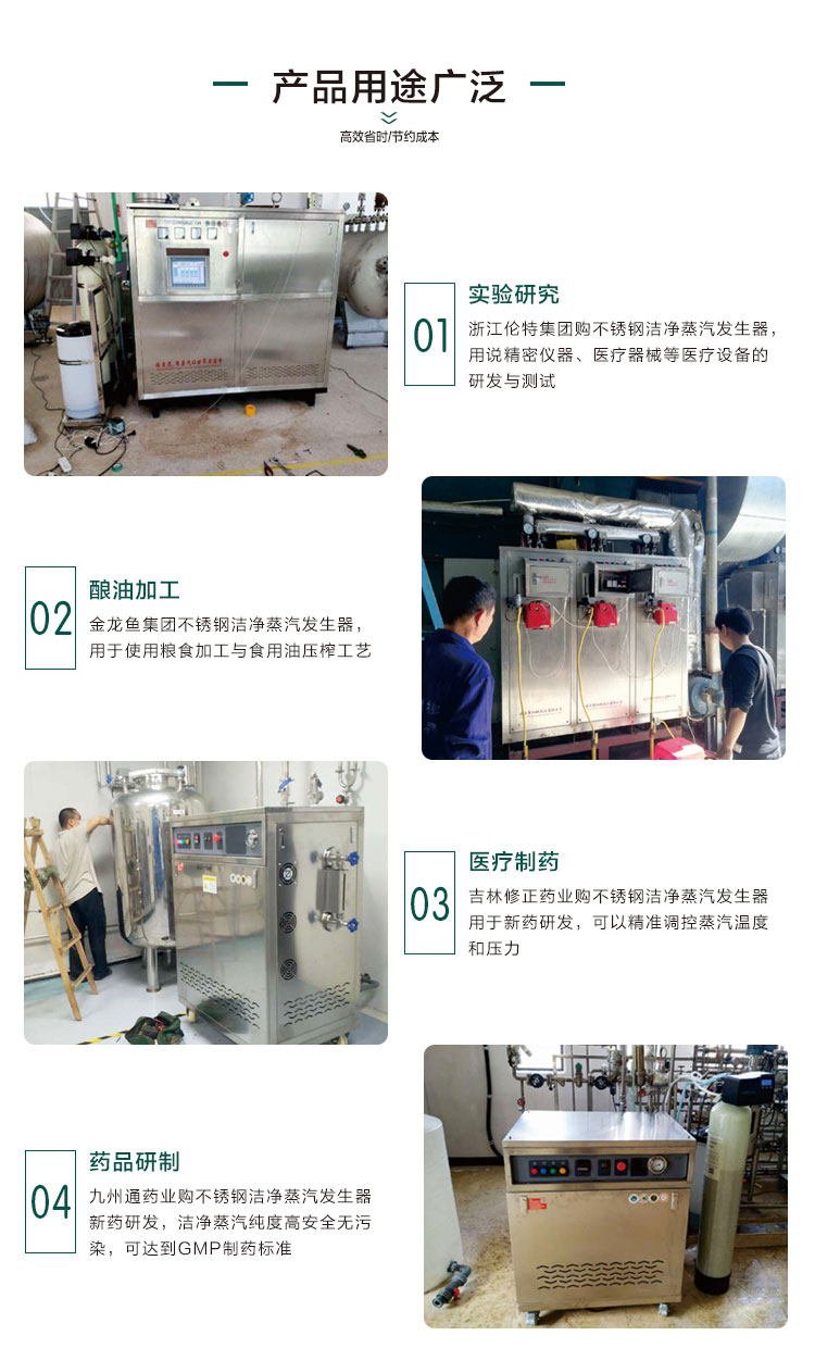 PLC不銹鋼潔凈蒸汽發(fā)生器產(chǎn)品用途